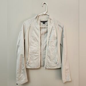 Armani Exchange Women's Cream Bomber Jacket